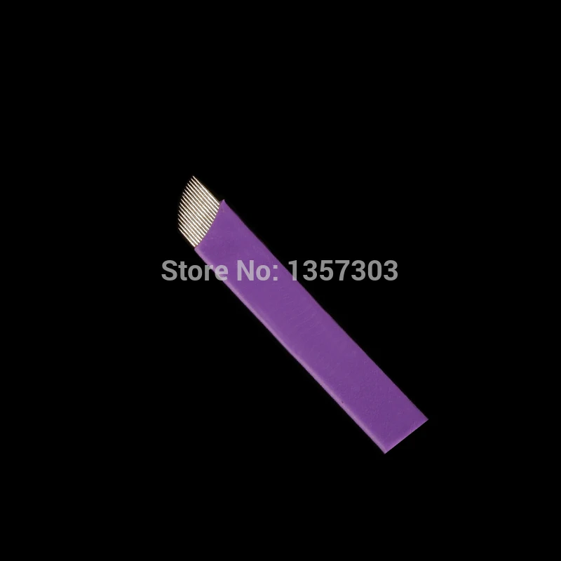50 шт. супер sharp 0,18 татуировки иголки, аксессуары для шитья обеззараженные, для перманентного макияжа фиолетовый 16 нержавеющие стальные микролопатки лезвие для бровей Lip-B5
