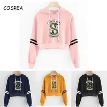 Сексуальный укороченный топ, женские толстовки, ривердейл саутсайд, принт змеи, Harajuku, весна,, повседневные толстовки, свитшоты, плюс размер