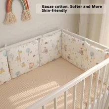 6pcs Baby bed bumper Cradle Bedding Bumper Protector Infant Cotton Crib Cushion Cot Set Newborn Gift Washable Room Decor
