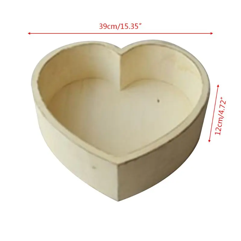 Baby Photography Props Wooden Heart Shape Box Newborn Infants Photo Posing Prop D7YD