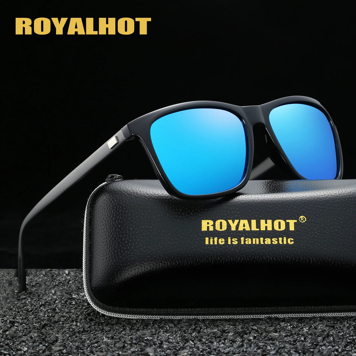 RoyalHot поляризационные квадратные алюминиево-магниевая оправа солнцезащитные