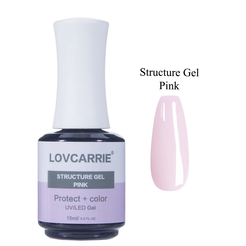 Lovcarie-세미 퍼머넌트 UV 프렌치 젤리 매니큐어 네일 폴리시 젤, 반투명 핑크, 광택젤, 래커, 모든 매니큐어용