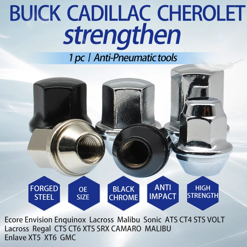 WHEEL LUG NUT FORGED for BUICK Ecore Envision Lacross Regal CADILLAC ATS CT4 STS CTS CT6 XTS SRX CAMARO MALIBU
