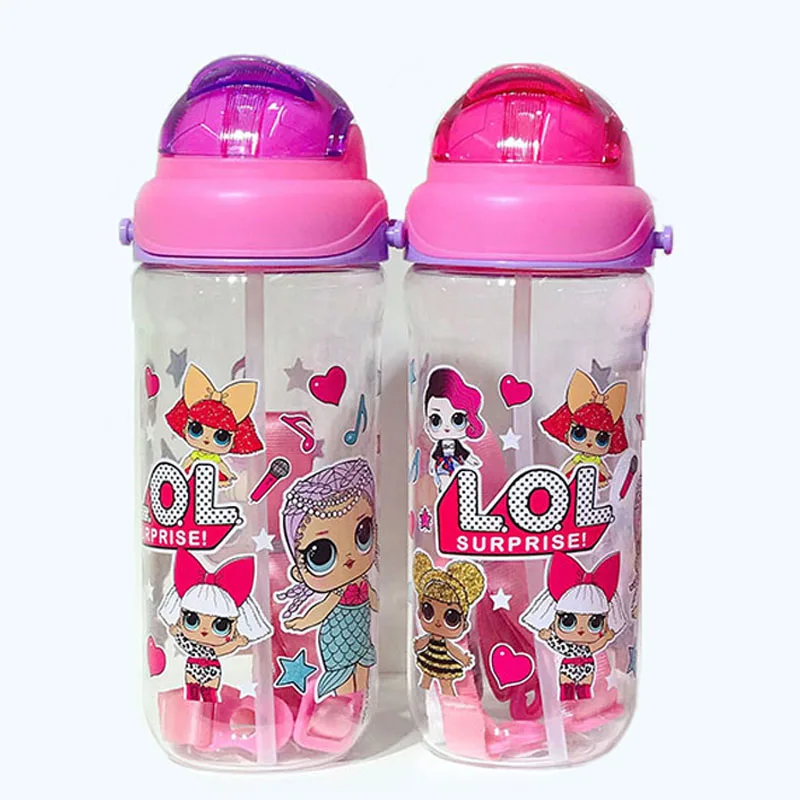 

Original lol doll surprise hot new cartoon strap portable straw cup children's special cup 420/560ml,beach towel