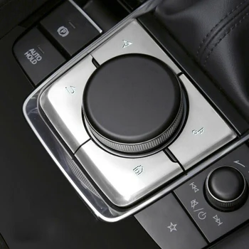 

Silver Button Cover Trim Self Adhesive Accessory Part For Mazda 3 19-20