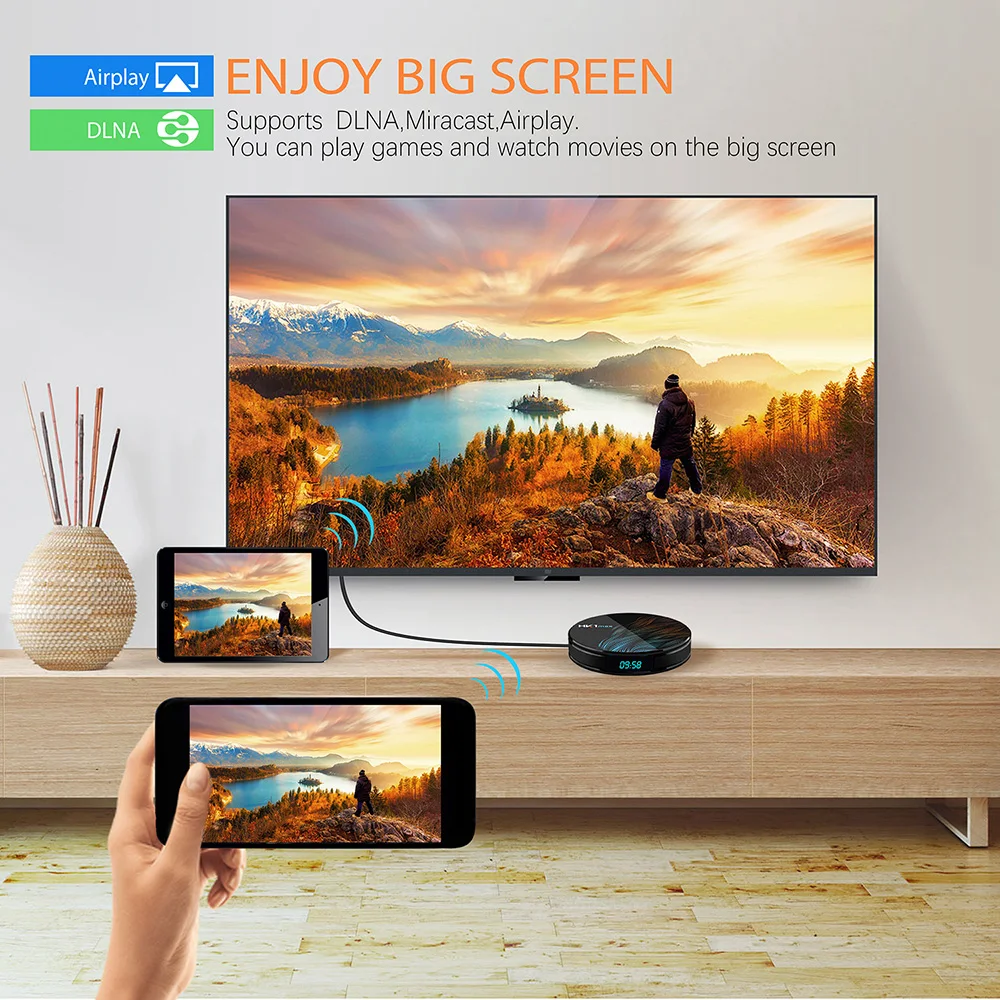 HK1max 4K UHD Smart TV Box Android 9 0 RK3328 четырехъядерный 64 бит 4 Гб + домашний кинотеатр