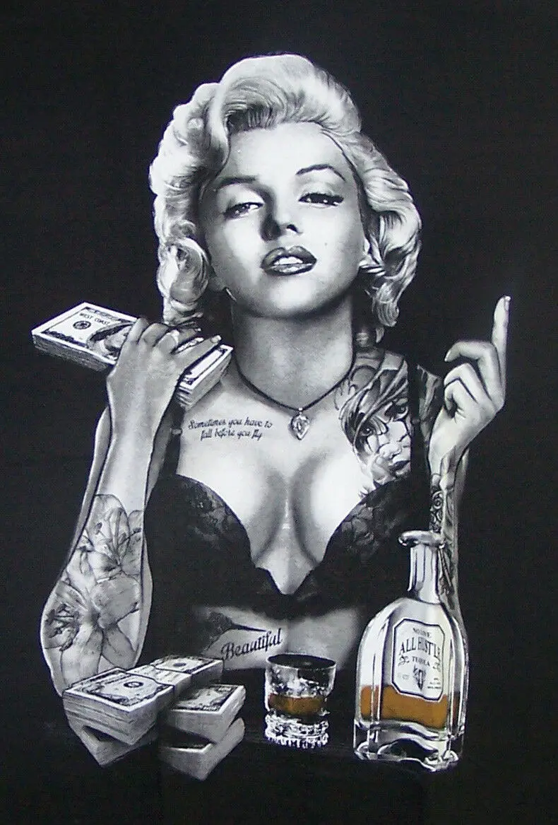 Streng Pornografie Aan Zomer 2019 Marilyn Monroe Tequila Geld Screen Bedrukte T shirts Mannen Maten  Michael Jackson Korting Harajuku Mannen T shirt| | - AliExpress