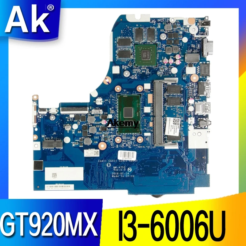 NM-A751 материнская плата для ноутбука For Lenovo 310-15ISK 510-15ISK оригинальная 4G-RAM I3-6006U/6100U