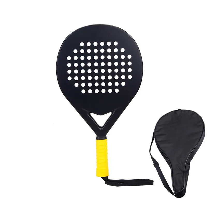 Ракетка для тенниса из углеродного волокна Padel, мягкие ракетки для лица Padel Paddle, чистая черная клетка, теннисная ракетка с веслом, чехол для сумки - Цвет: R06