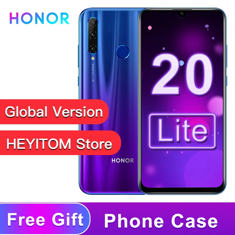 Global Version Honor 20 lite Mobile Phone 6.21 inch  Octa Core Face Fingerprint Unlock Smartphone Android 9.0 honor 20 i