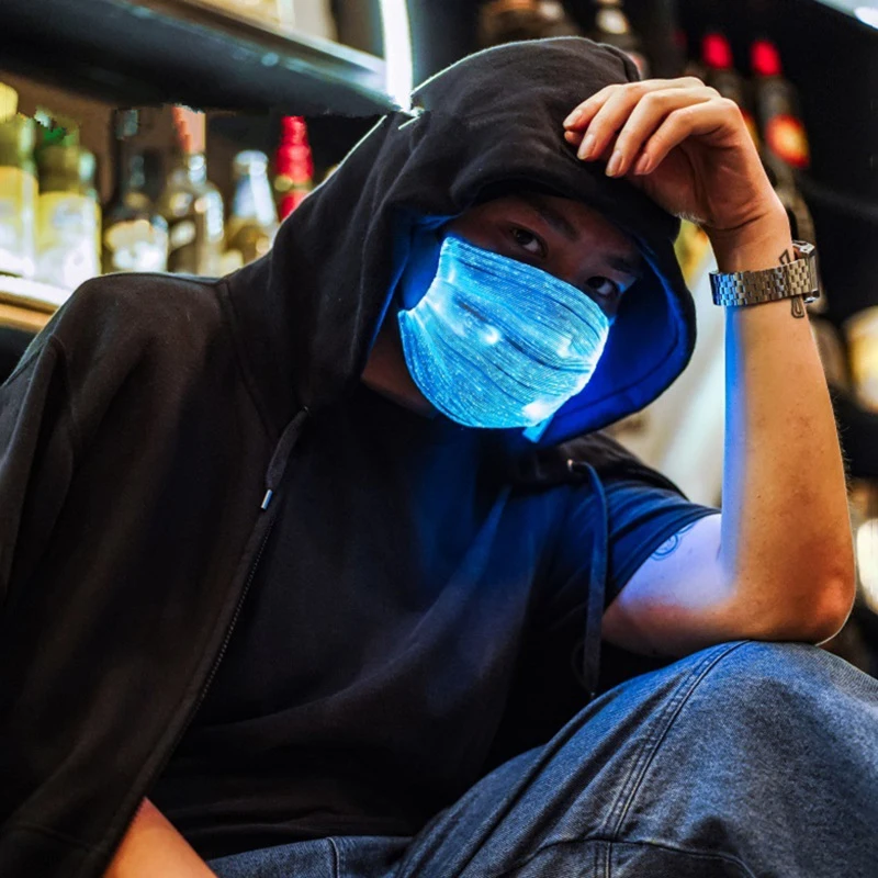 

Luminous mask, nightclub, party, bar, Bengdi equipment, charging PM2.5 protective atmosphere, LED colorful luminous mask