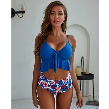 

2020 Sexy High Waist Bikini Women Swimsuit Ruffle Swimwear Plus Size Bikini Set Brazilian Bathing Suits Beach Wear Swimming Suit