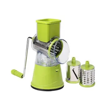 

1 Set Manual Vegetable Cutter Slicer Multifunctional Round Mandoline Potato Cheese Slicer Kitchen Supplies - Green