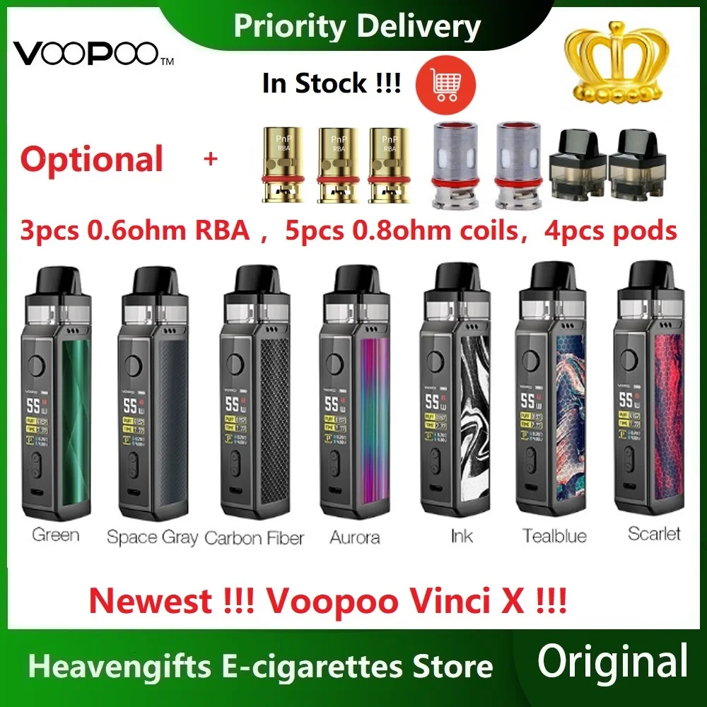 Newset!VOOPOO VINCI X kit& 0.96-inch Screen& Dual-coil System Vape Kit Powered by Single 18650 Battery Vapor VS Vinci Mod Kit