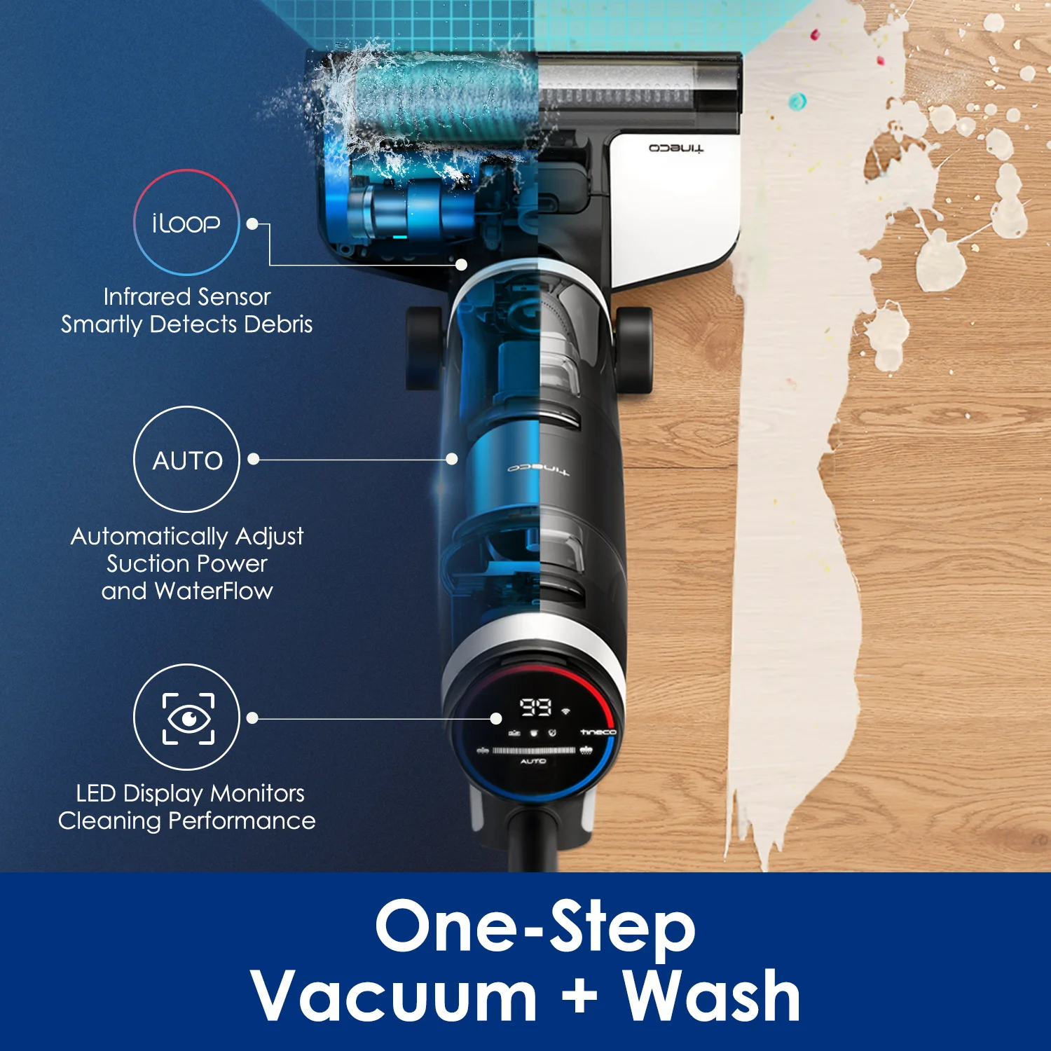 US $399.00 PreSale Tineco Floor One S3 Cordless Handheld Wet Dry Smart Vacuum Cleaner For Home MultiSurface Cleaning LED Display