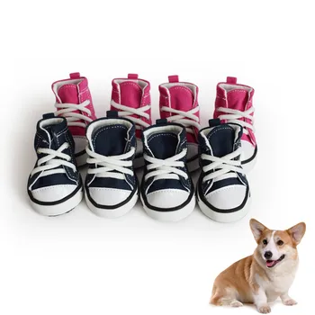 

4 Pcs / Set Puppy Pet Dog Anti-slip Waterproof Shoes Sneakers Breathable Booties for Dogs Pet Cut Shoes Two Color S-XXL