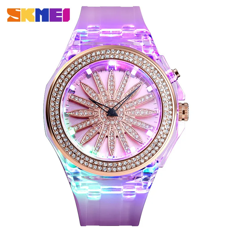 

2019 new net red when to run the watch Fashion trend LED light creative dial ladies quartz watch
