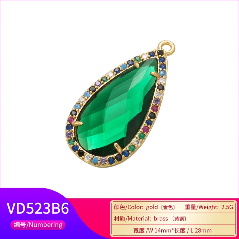 ZHUKOU 14x28 мм Высокое качество ожерелье с каплевидными кристаллами кулон для женщин ожерелье серьги ювелирные изделия изготовление аксессуаров Модель: VD523