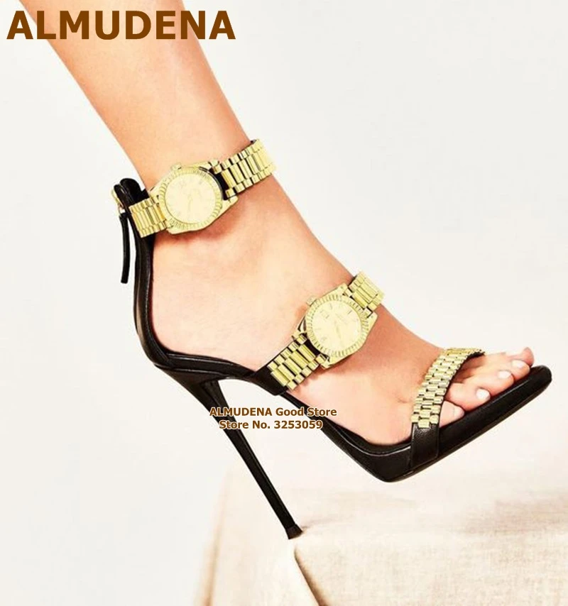 Gold watch heels Clearance