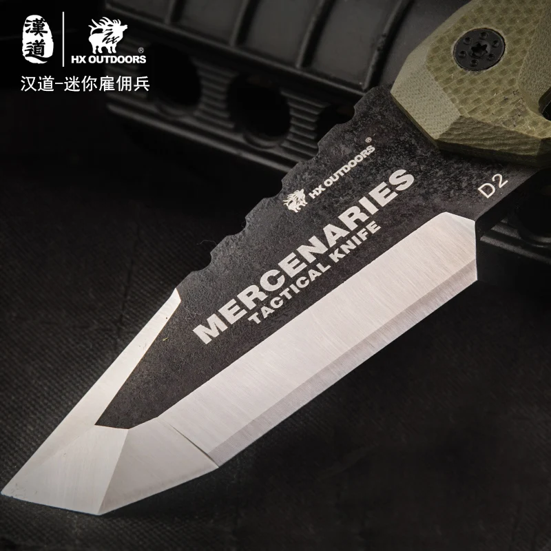 Hx Outdoor D2 маленький нож для выживания наемника рукоятка с футляром Kydex