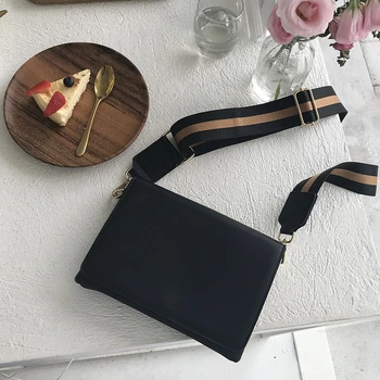 

2020 Women's Simple Black Leather Crossbody Bags Enveloped Shaped Small Messenger Shoulder Bags Big Sale Female Bag Clutch Bag