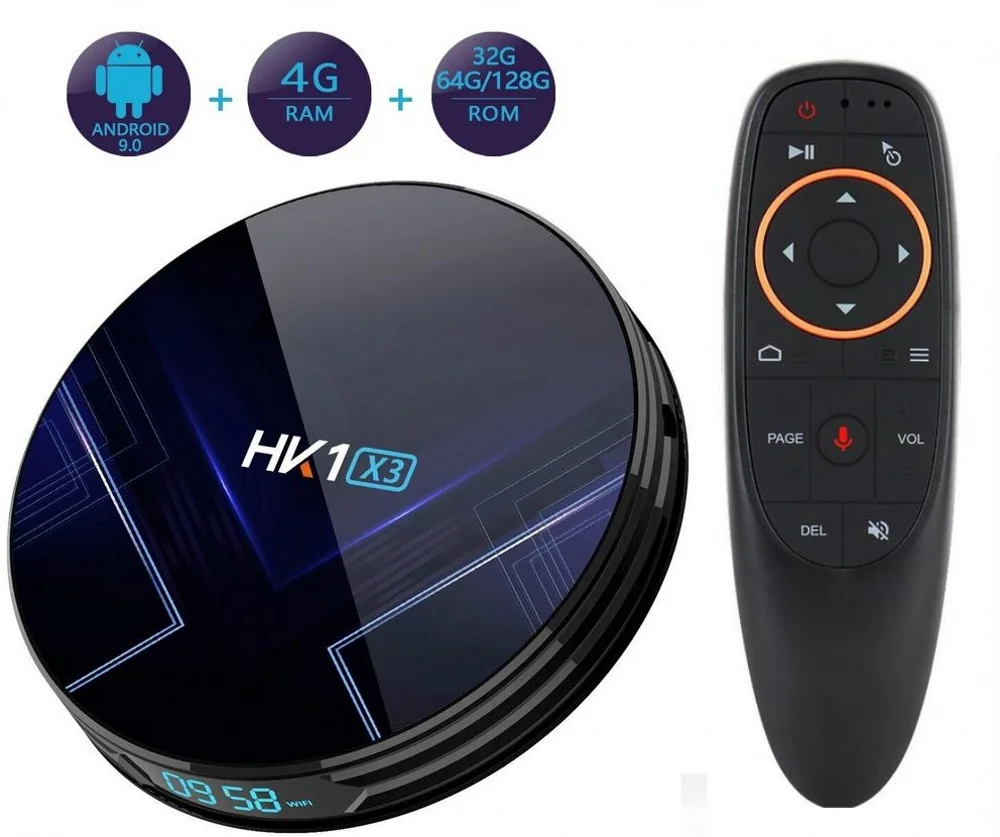 Смарт Android 9 0 ТВ бокс 2 4g / 5G WiFi четырехъядерный BT 4 удаленный медиаплеер Голосовое