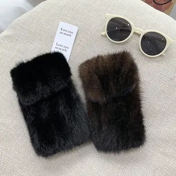 

Mini mink hair coin purse messenger small mobile phone bag female wild lady single shoulder mobile phone bag