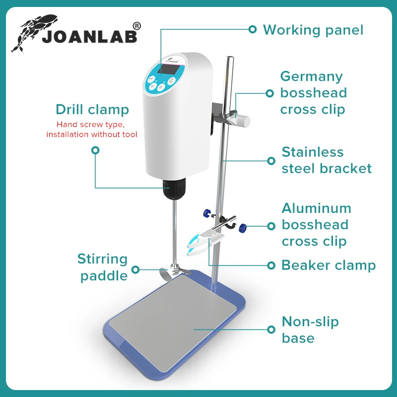 Electric Stirrer JOANLAB 110V To 220V Laboratory Digital Display Max Stirring Capacity 20L