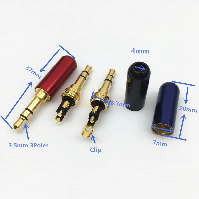 Conector de Audio de cobre 3,5 para auriculares, adaptador chapado en oro, 3 y 4 polos, unidades AliExpress Luces e iluminación