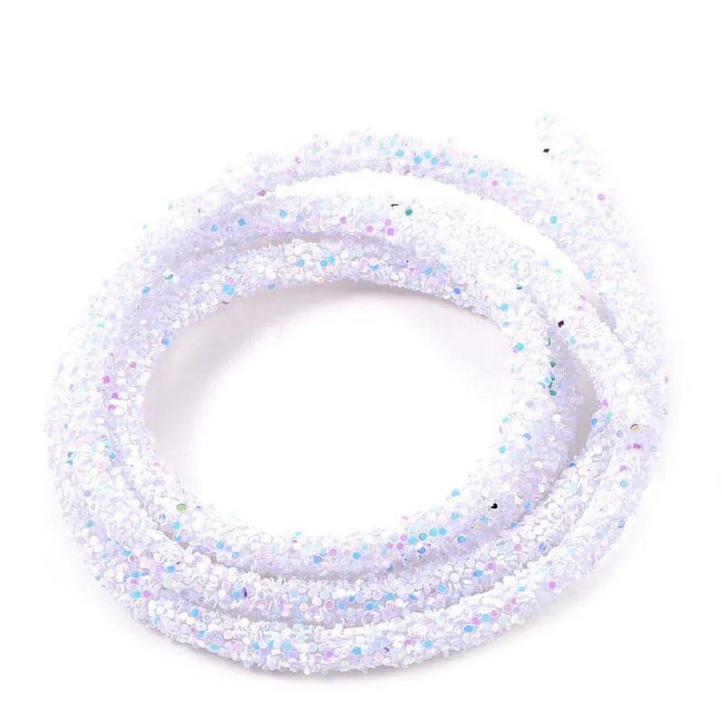 10 Yards 6mm Glitter Sequins Rhinestones Soft Tube Cord Rope String for DIY Sandals Bracelet Garment Collar Craft Supplies, rhinestone shoe lace