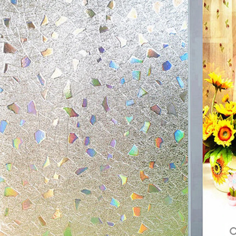 Glue-Free Privacy Frosted Opaque Window Sticker Glass Bathroom Home Decor UK