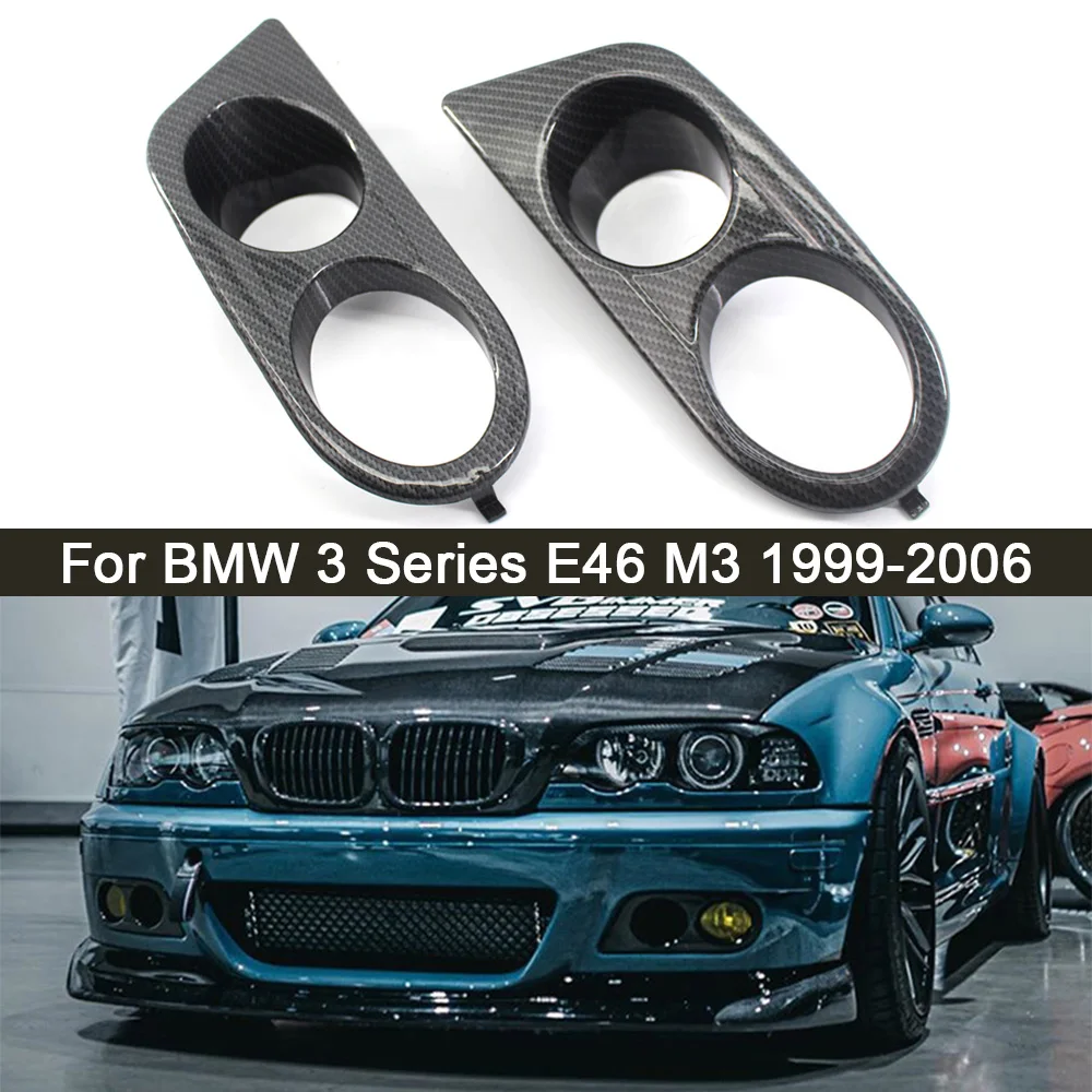 1 Pair Car Fog Light Cover Grill Frame Surrounds Air Duct Front Bumper