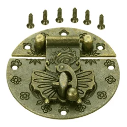 1 pc Vintage  Jewelry Box Lock Catch  casts Décor Latches wine box Buckle Clasp Furniture fittings Hardware 58mm