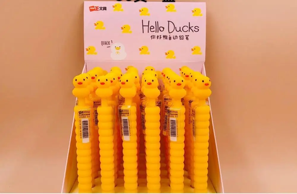 Креативный автоматический карандаш hello ducks, мультяшный школьный подарок, механический карандаш для студентов 0,5 мм, Письменная ручка рекламная ручка 36 шт./лот