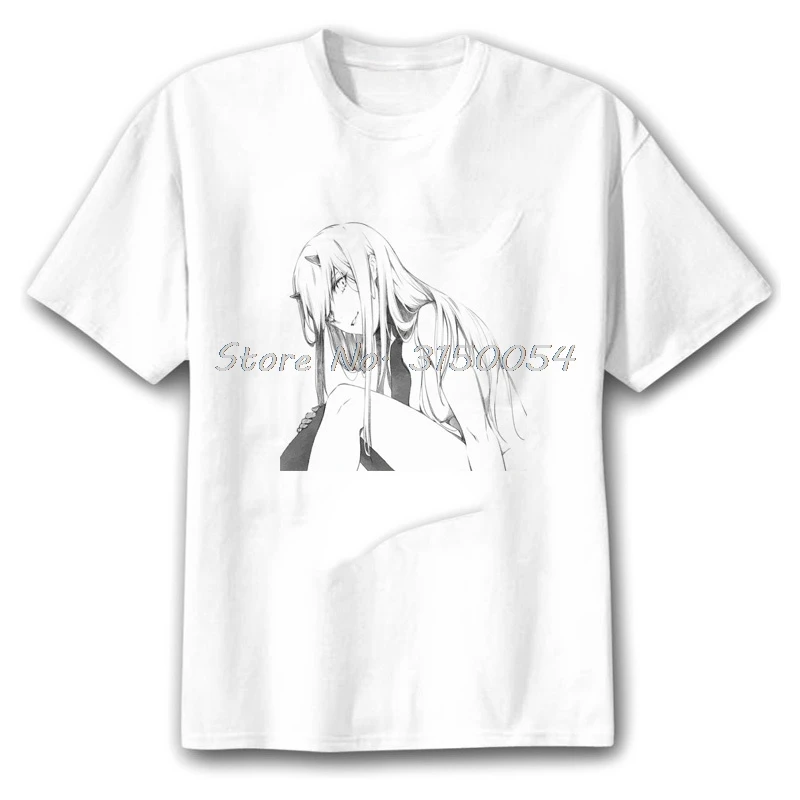 Футболка унисекс с принтом Zero Two Darling In The Franxx хлопковая рубашка аниме