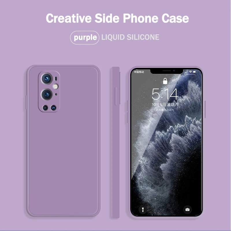 phone pouch case Original Square Liquid Silicone Cute Case for OnePlus 10 Pro 9RT 8T Camera Lens Protect Soft Phone Back Cover One Plus 8PRO waterproof phone bag Cases & Covers