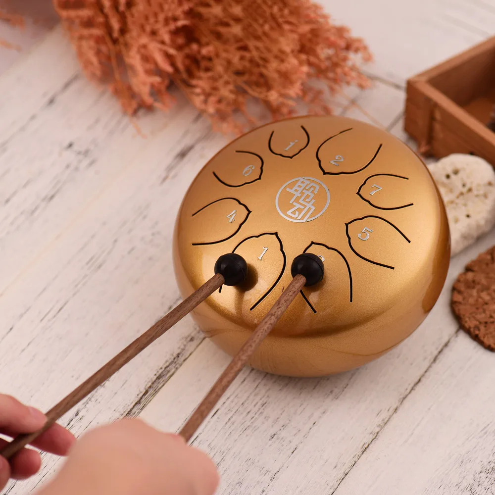 6 дюймов Сталь язык барабан Handpan барабана 8-заметки с ключом ударный инструмент с барабанные палочки барабан сумка чистящей тканью для Музыкальные инструменты