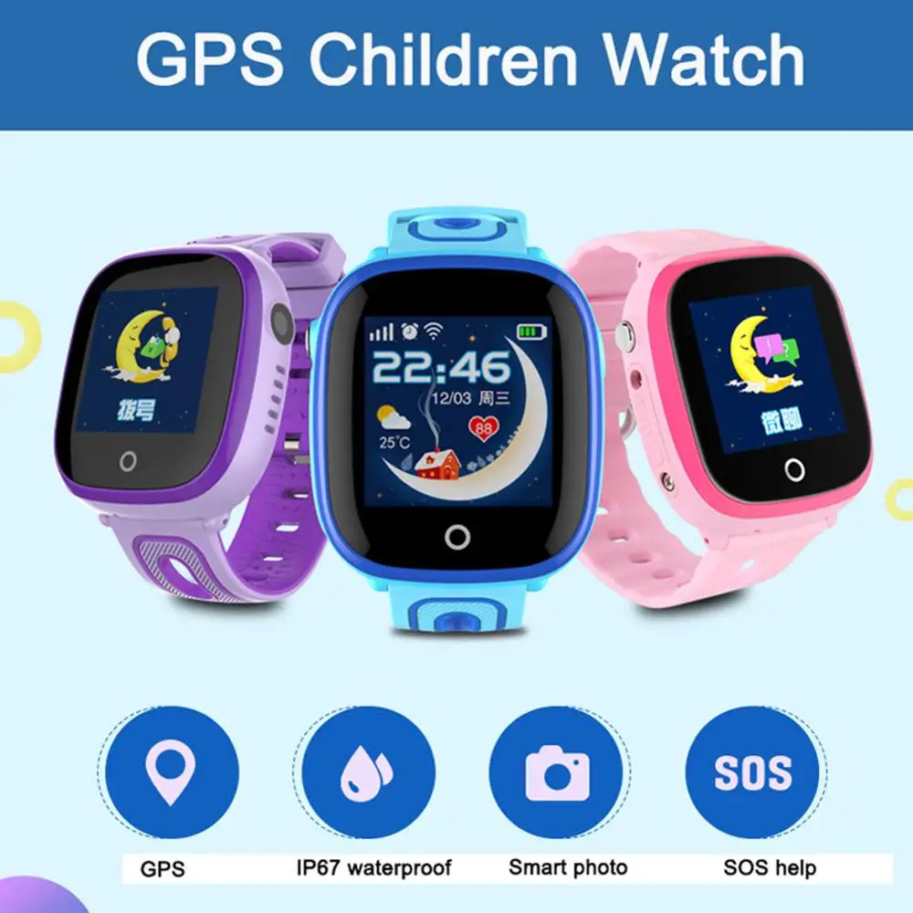 Gps детские Смарт-часы с сенсорным экраном милые дистанционные фотографии SOS Вызов дети ребенок Smartwatch водостойкий трекер монитор Smartband