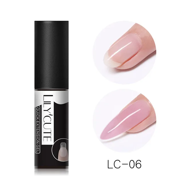 Color 6 LILYCUTE, быстрое наращивание, гель, прозрачный, розовый, для ногтей, УФ, строительный гель, желе, акриловый, для ногтей, полилаковый набор - Цвет: Color 6