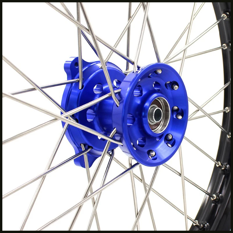 Комплект колес для питбайка больших детей 19/16 YAMAHA YZ 80 1990 2001 85 2002 2018 обод с ЧПУ синяя