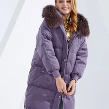 BOSIDENG глубокий Зимний пуховик женский пуховик с капюшоном натуральный меховой воротник водонепроницаемый теплый утепленный B80141552DS