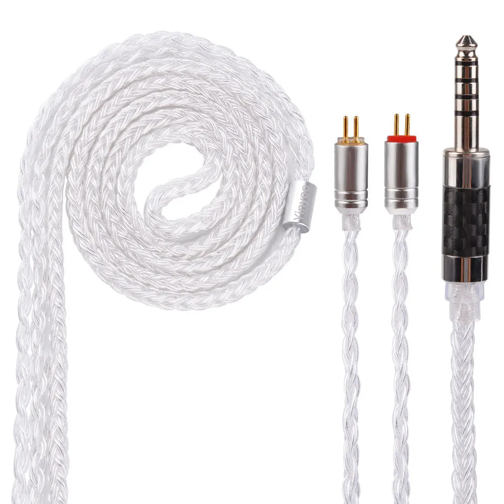 Yinyoo 16 Core с серебряным покрытием кабель наушников 2,5 3,5 4,4 мм для обновления кабеля с MMCX 2pin разъем C12 KZZSN ZS10 PRO AS16 ZS7