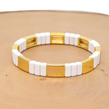 

Shinus Bracelets Women Bohemian Bracelet Gift Men Plating Gold Enamel Tile Jewelry Pulseiras Mujer Moda 2020 New Handmade Gift
