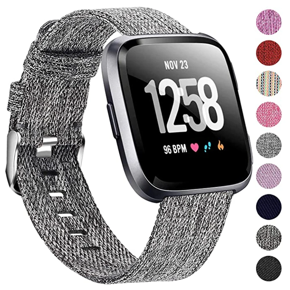 Women Men pulseira for Fitbit Versa 2 band Quick Release cinturini Lite strap Breathable Woven Fabric watchband | Наручные часы