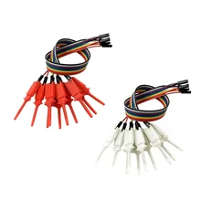 Логический анализатор кабель зонд Тест Крюк Клип линия 10 каналов красный, белый(20 шт