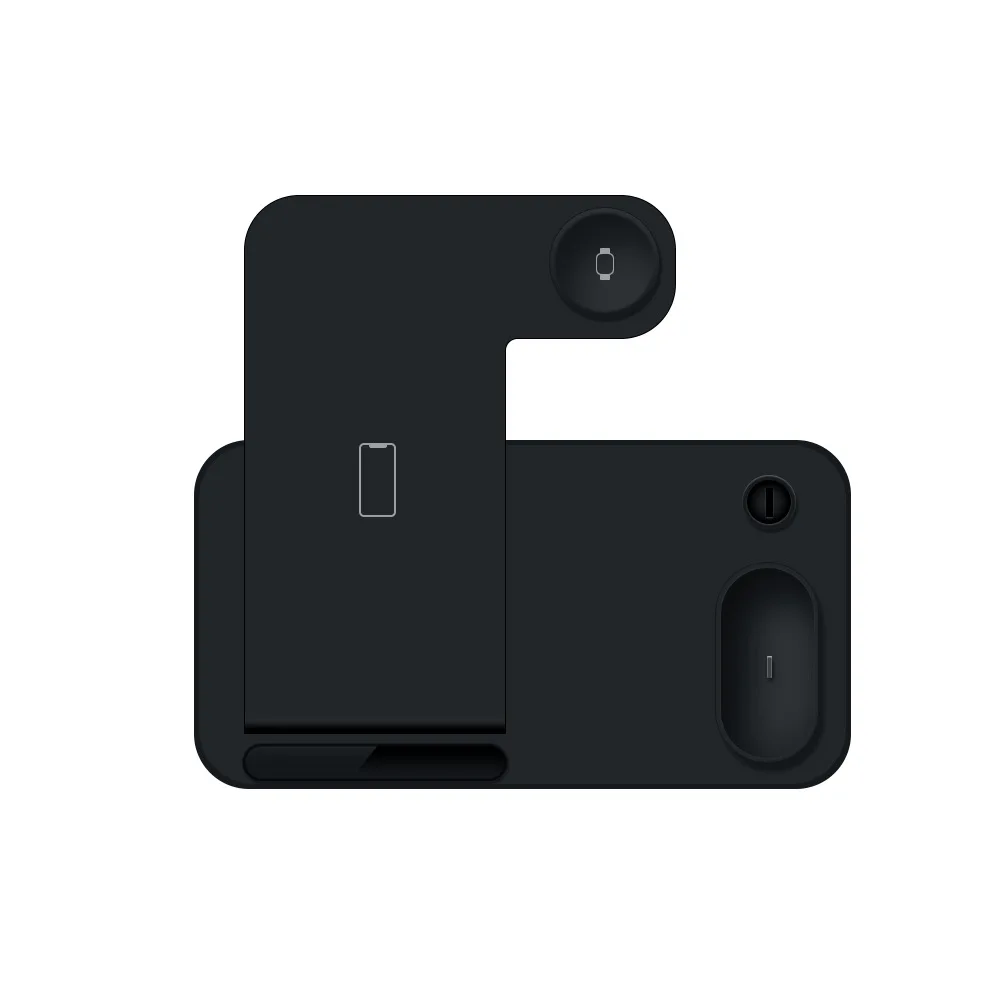 Новое Быстрое беспроводное зарядное устройство 4 в 1 для Apple Watch iWatch 1 2 3 4 Airpods QI Беспроводная док-станция для зарядного устройства для iPhone XR XS MAX для телефона