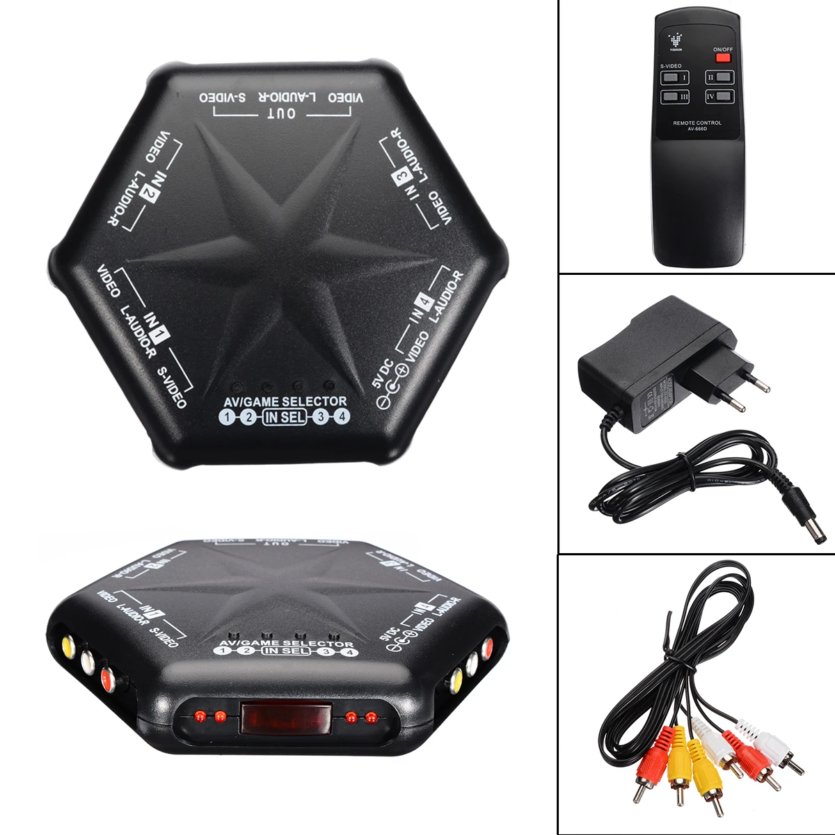 Onsale 1 шт. 4 в выход S Video Audio Switch портовый переключатель для видеоигр RCA AV Box