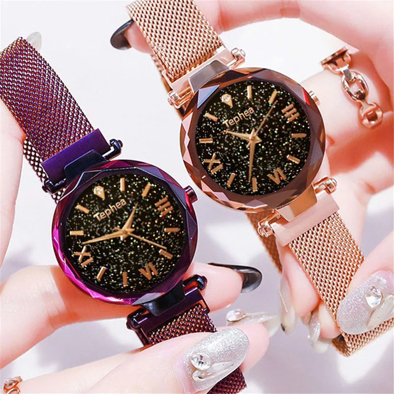Luxury Women Watches Magnetic Starry Sky Female Clock Quartz Wristwatch Fashion Ladies Wrist Watch reloj mujer relogio feminino (6)