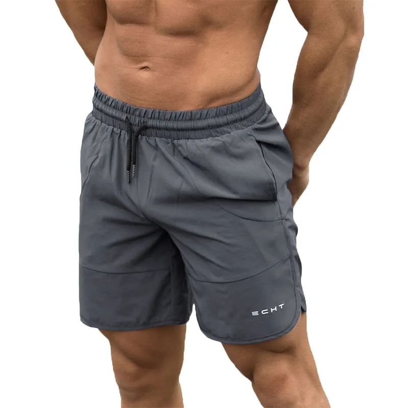 GYMOHYEAH шорты для спортзала Mes ткань короткие брюки повседневные шорты для бега спортивные брюки фитнес для мужчин тренировки Acitve шорты - Цвет: gray
