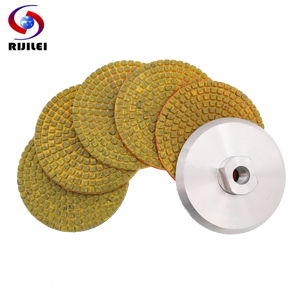 6PCS Super 4 Inch Diamond Polishing Pad Copper Bond Wet Grinding Disc For Granite Marble Concrete Floor With Backing Pad багажник велосипедный topeak uni super tourist dx non disc 24” 29”